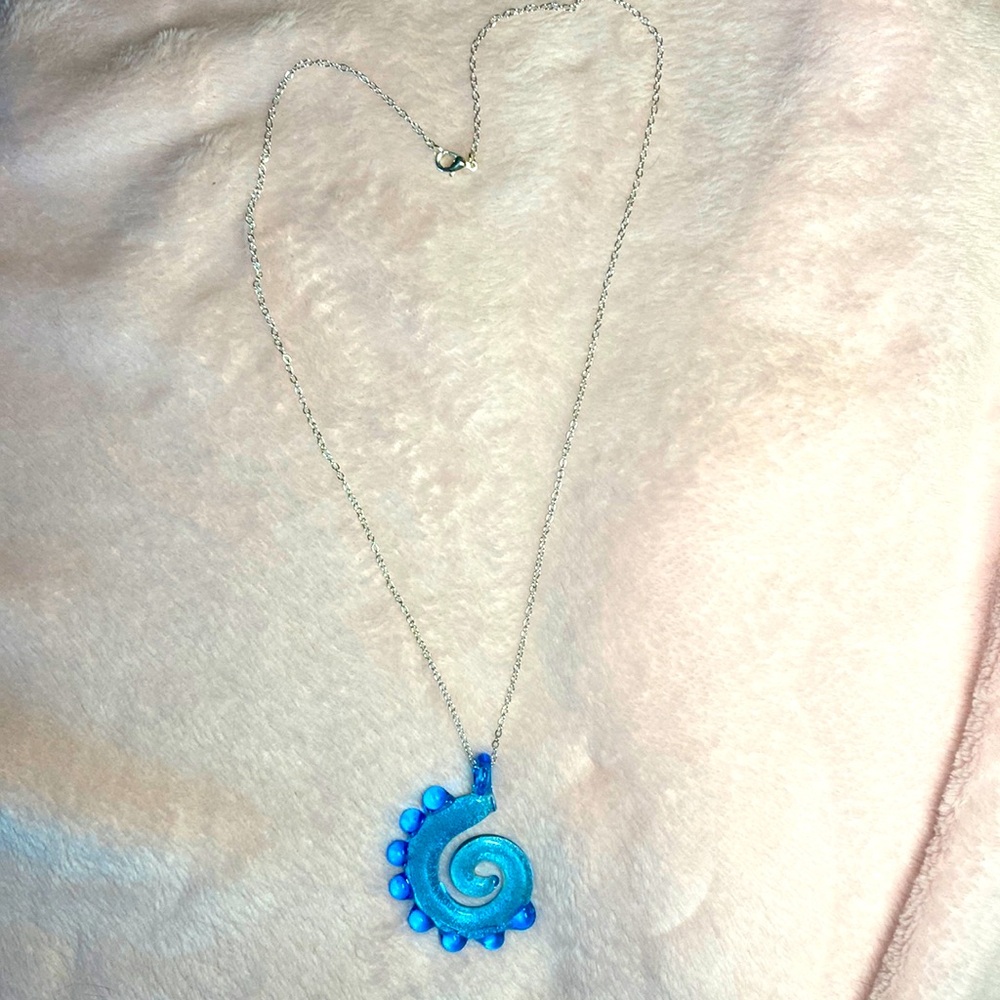 Blue Glass Necklace! 🌀 handmade